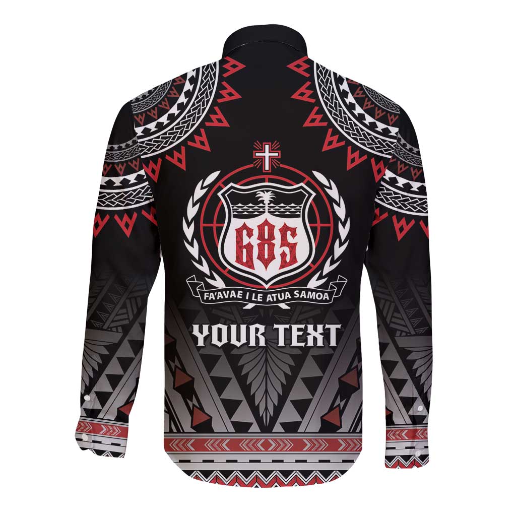 Personalised Samoa Black Saturday Long Sleeve Button Shirt Samoa For Samoans LT05 - Polynesian Pride