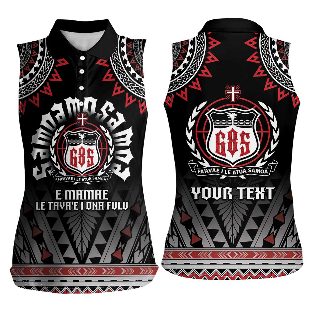 Personalised Samoa Black Saturday Women Sleeveless Polo Shirt Samoa For Samoans