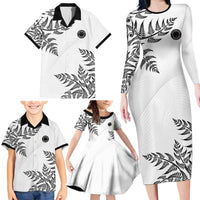 Custom New Zealand Football Family Matching Long Sleeve Bodycon Dress and Hawaiian Shirt Aotearoa Pride - Polynesian Pride