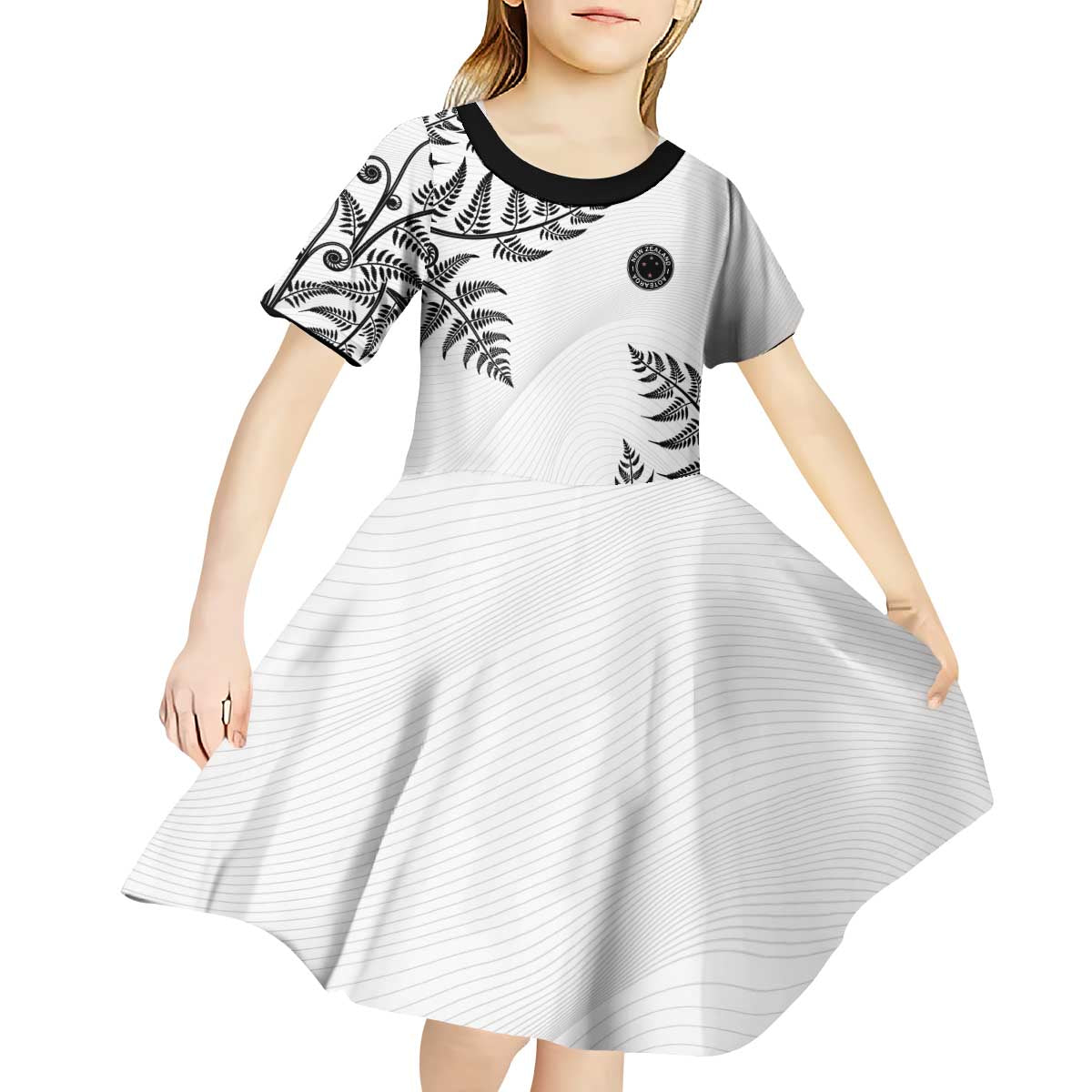 Custom New Zealand Football Kid Short Sleeve Dress Aotearoa Pride - Polynesian Pride