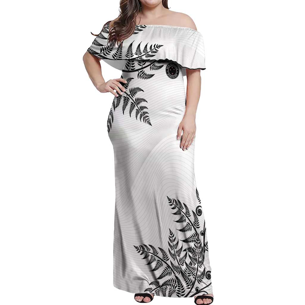 Custom New Zealand Football Off Shoulder Maxi Dress Aotearoa Pride - Polynesian Pride