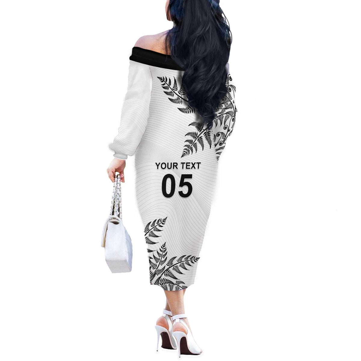 Custom New Zealand Football Off The Shoulder Long Sleeve Dress Aotearoa Pride - Polynesian Pride