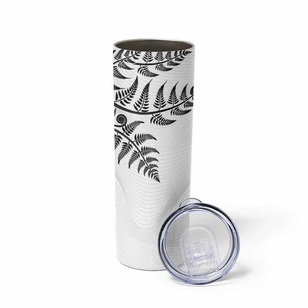 Custom New Zealand Football Skinny Tumbler Aotearoa Pride - Polynesian Pride