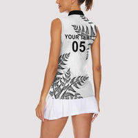 Custom New Zealand Football Women Sleeveless Polo Shirt Aotearoa Pride - Polynesian Pride