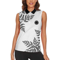 Custom New Zealand Football Women Sleeveless Polo Shirt Aotearoa Pride - Polynesian Pride