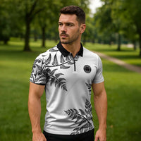Custom New Zealand Football Zipper Polo Shirt Aotearoa Pride - Polynesian Pride