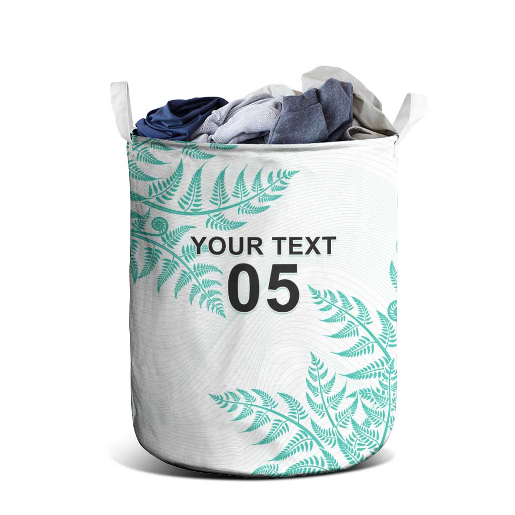 Custom New Zealand Football Laundry Basket Aotearoa Pride Aqua Version - Polynesian Pride