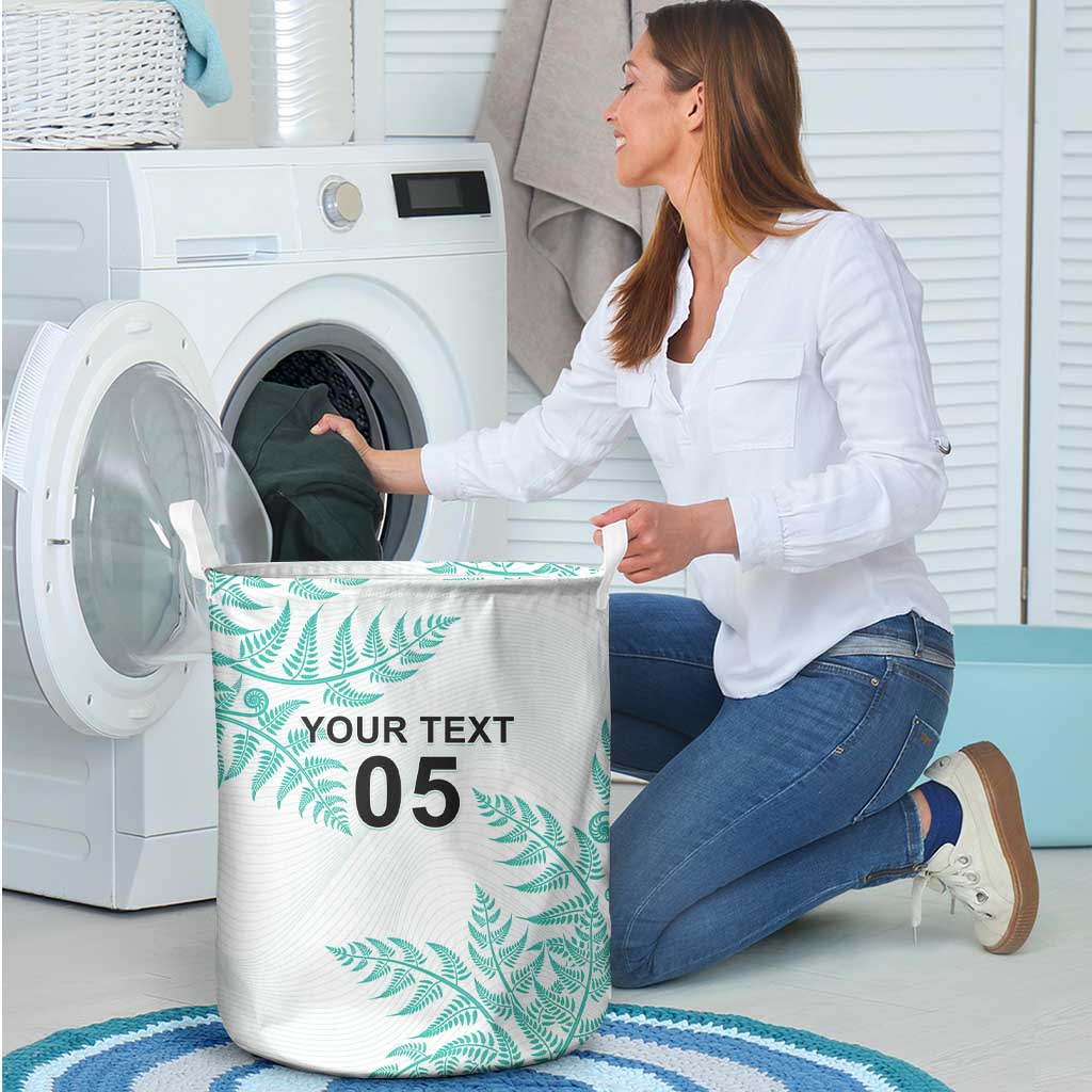 Custom New Zealand Football Laundry Basket Aotearoa Pride Aqua Version - Polynesian Pride