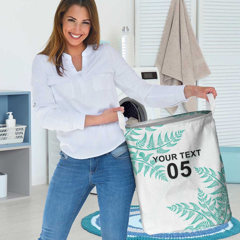 Custom New Zealand Football Laundry Basket Aotearoa Pride Aqua Version - Polynesian Pride