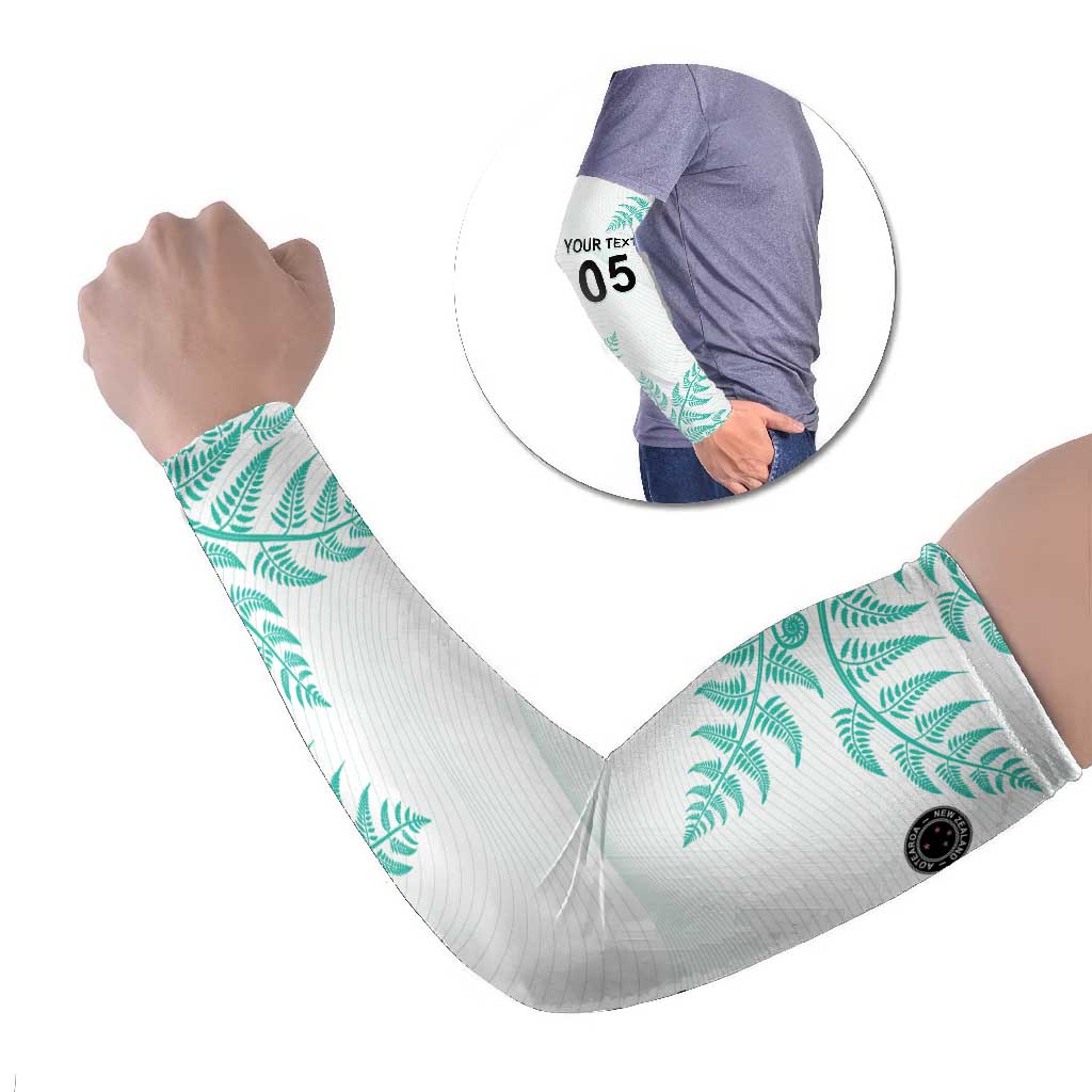 Custom New Zealand Football Arm Sleeves Aotearoa Pride Aqua Version - Polynesian Pride