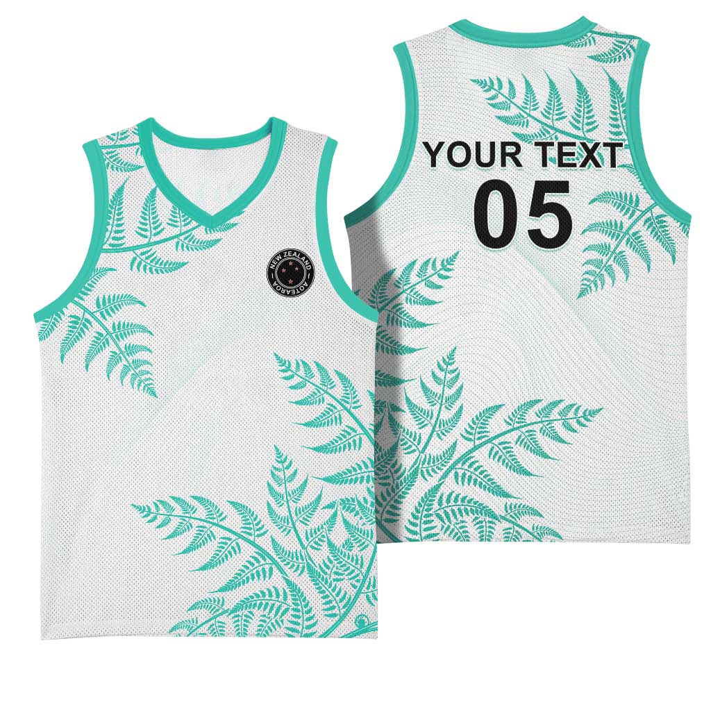 Custom New Zealand Football Basketball Jersey Aotearoa Pride Aqua Version - Polynesian Pride