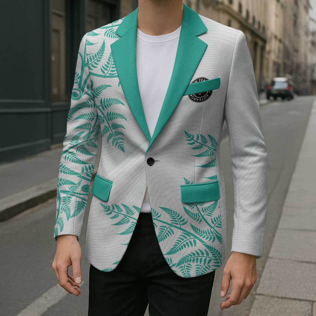 Custom New Zealand Football Blazer Aotearoa Pride Aqua Version - Polynesian Pride