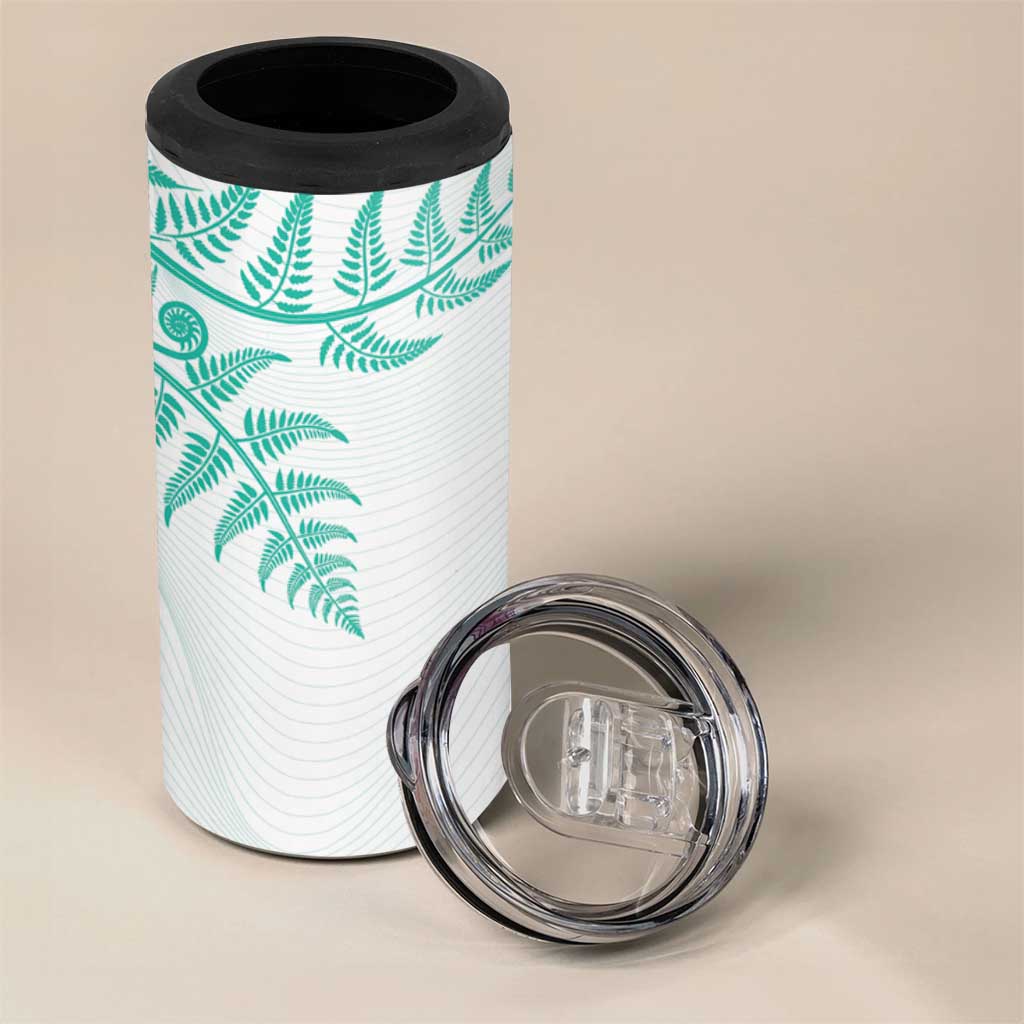 Custom New Zealand Football 4 in 1 Can Cooler Tumbler Aotearoa Pride Aqua Version - Polynesian Pride