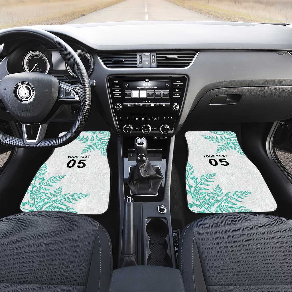 Custom New Zealand Football Car Mats Aotearoa Pride Aqua Version - Polynesian Pride