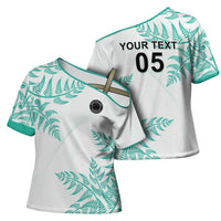 Custom New Zealand Football Cross Shoulder Shirt Aotearoa Pride Aqua Version - Polynesian Pride