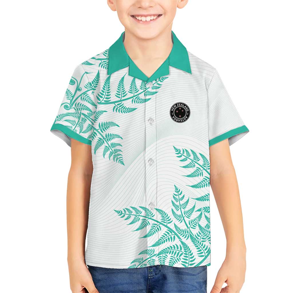 Custom New Zealand Football Family Matching Puletasi and Hawaiian Shirt Aotearoa Pride Aqua Version - Polynesian Pride