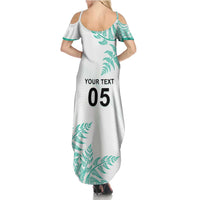 Custom New Zealand Football Family Matching Summer Maxi Dress and Hawaiian Shirt Aotearoa Pride Aqua Version - Polynesian Pride