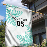 Custom New Zealand Football Garden Flag Aotearoa Pride Aqua Version - Polynesian Pride