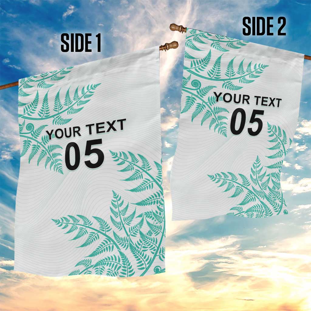 Custom New Zealand Football Garden Flag Aotearoa Pride Aqua Version - Polynesian Pride