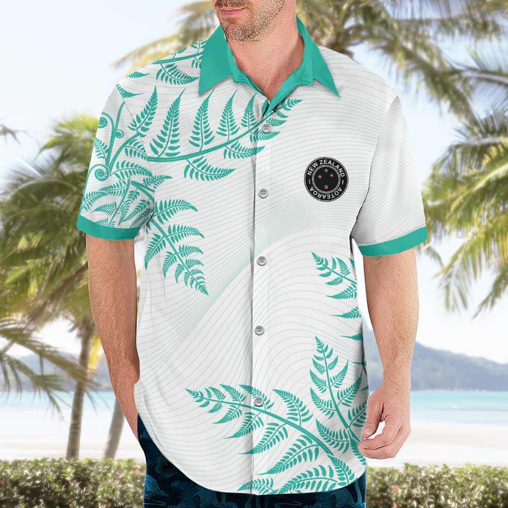 Custom New Zealand Football Hawaiian Shirt Aotearoa Pride Aqua Version - Polynesian Pride