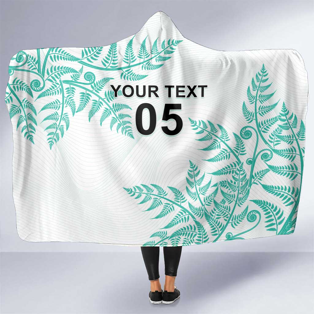 Custom New Zealand Football Hooded Blanket Aotearoa Pride Aqua Version - Polynesian Pride