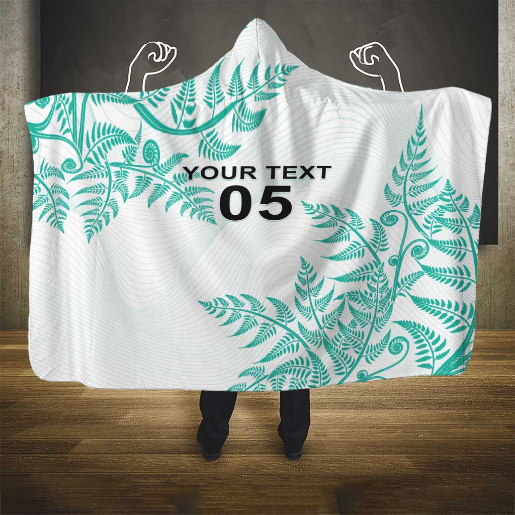 Custom New Zealand Football Hooded Blanket Aotearoa Pride Aqua Version - Polynesian Pride