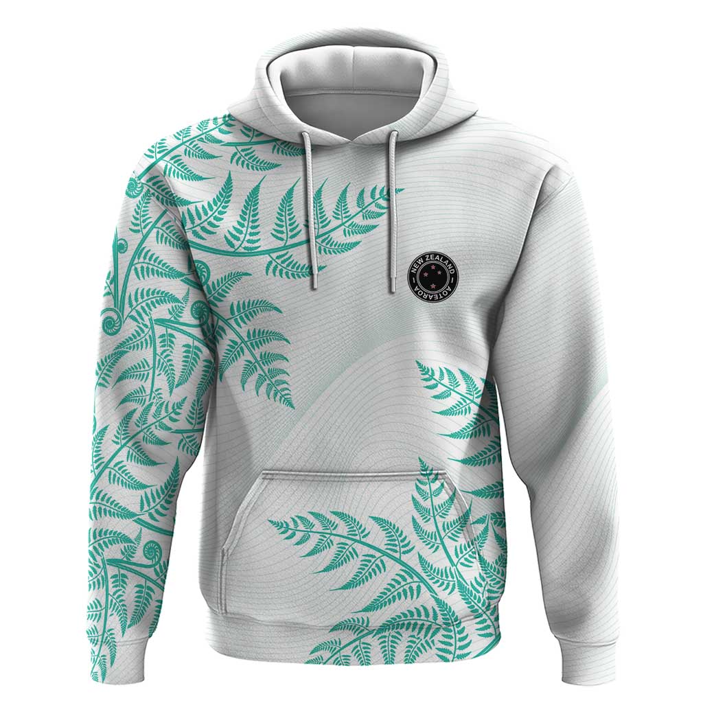 Custom New Zealand Football Hoodie Aotearoa Pride Aqua Version - Polynesian Pride