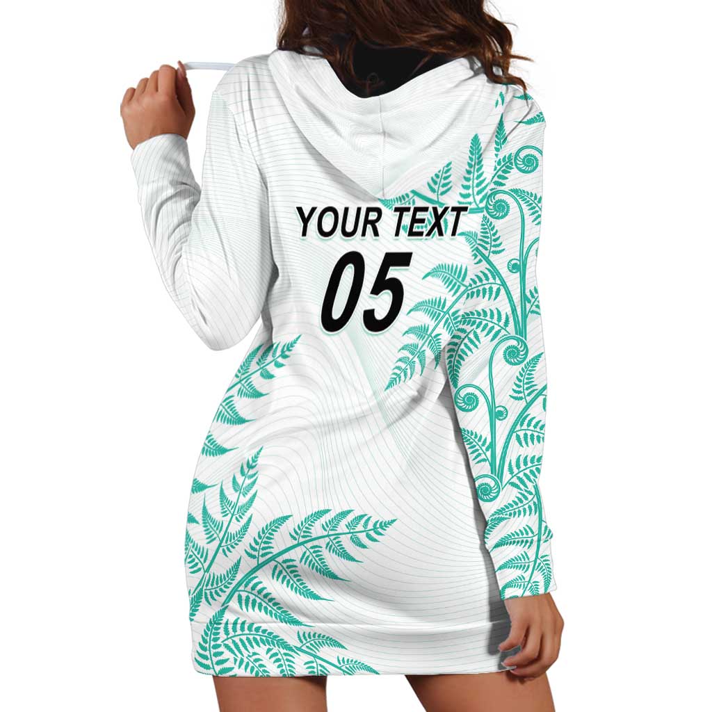 Custom New Zealand Football Hoodie Dress Aotearoa Pride Aqua Version - Polynesian Pride