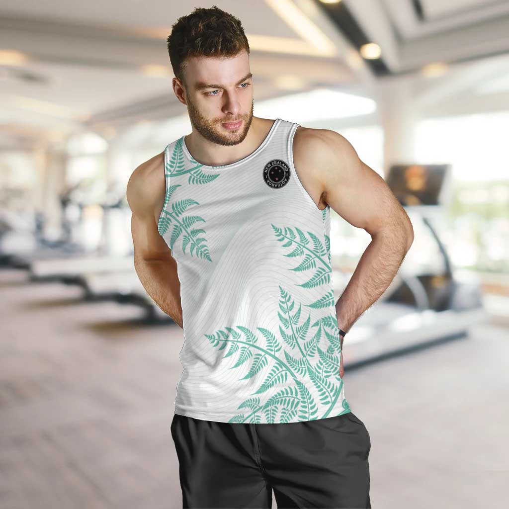 Custom New Zealand Football Men Tank Top Aotearoa Pride Aqua Version - Polynesian Pride
