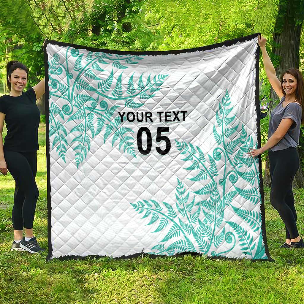 Custom New Zealand Football Quilt Aotearoa Pride Aqua Version - Polynesian Pride