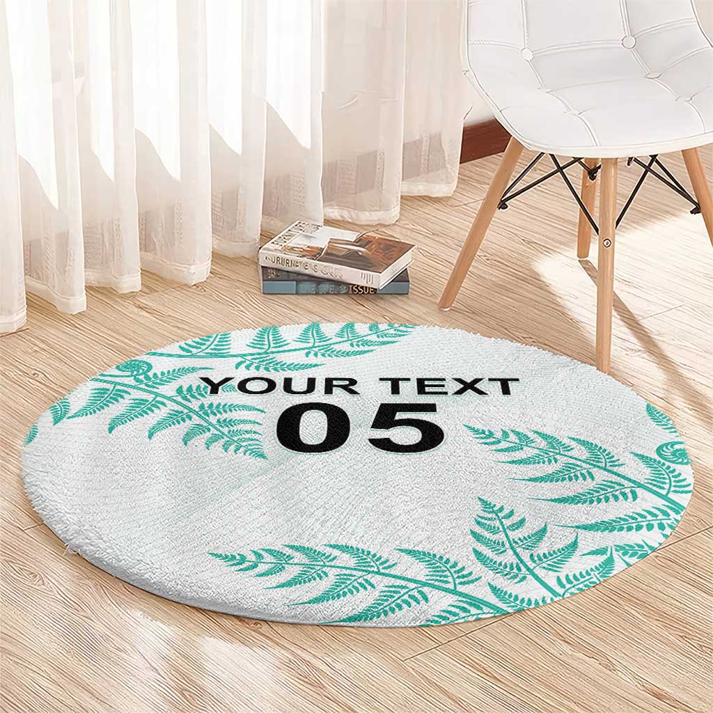 Custom New Zealand Football Round Carpet Aotearoa Pride Aqua Version - Polynesian Pride