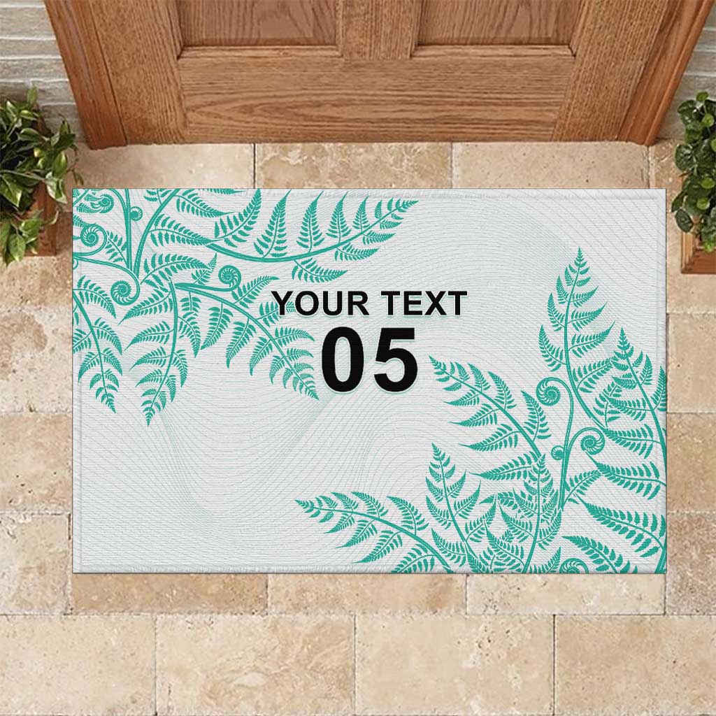 Custom New Zealand Football Rubber Doormat Aotearoa Pride Aqua Version - Polynesian Pride