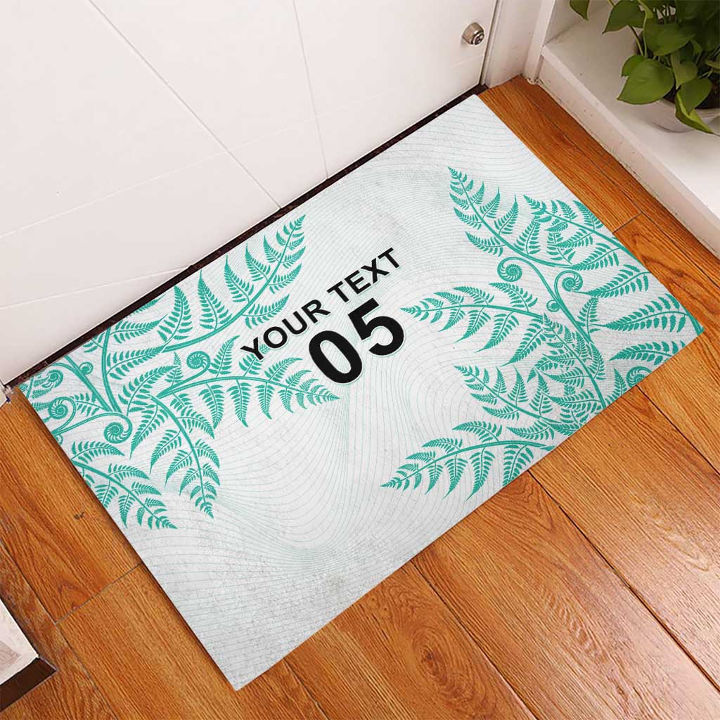 Custom New Zealand Football Rubber Doormat Aotearoa Pride Aqua Version - Polynesian Pride