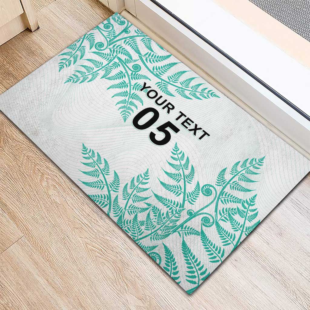 Custom New Zealand Football Rubber Doormat Aotearoa Pride Aqua Version - Polynesian Pride