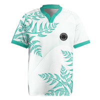 Custom New Zealand Football Rugby Jersey Aotearoa Pride Aqua Version - Polynesian Pride