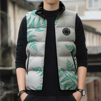 Custom New Zealand Football Sleeveless Puffer Jacket Aotearoa Pride Aqua Version - Polynesian Pride
