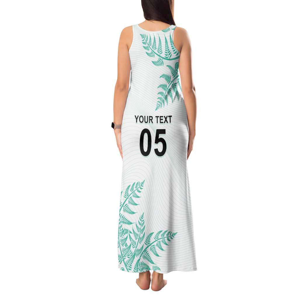Custom New Zealand Football Tank Maxi Dress Aotearoa Pride Aqua Version - Polynesian Pride
