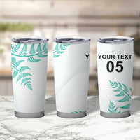 Custom New Zealand Football Tumbler Cup Aotearoa Pride Aqua Version - Polynesian Pride
