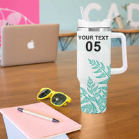 Custom New Zealand Football Tumbler With Handle Aotearoa Pride Aqua Version - Polynesian Pride