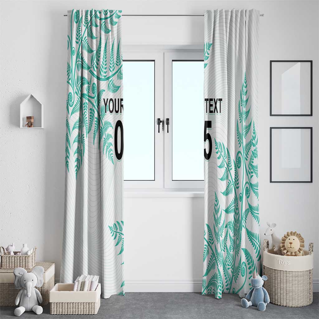 Custom New Zealand Football Window Curtain Aotearoa Pride Aqua Version - Polynesian Pride
