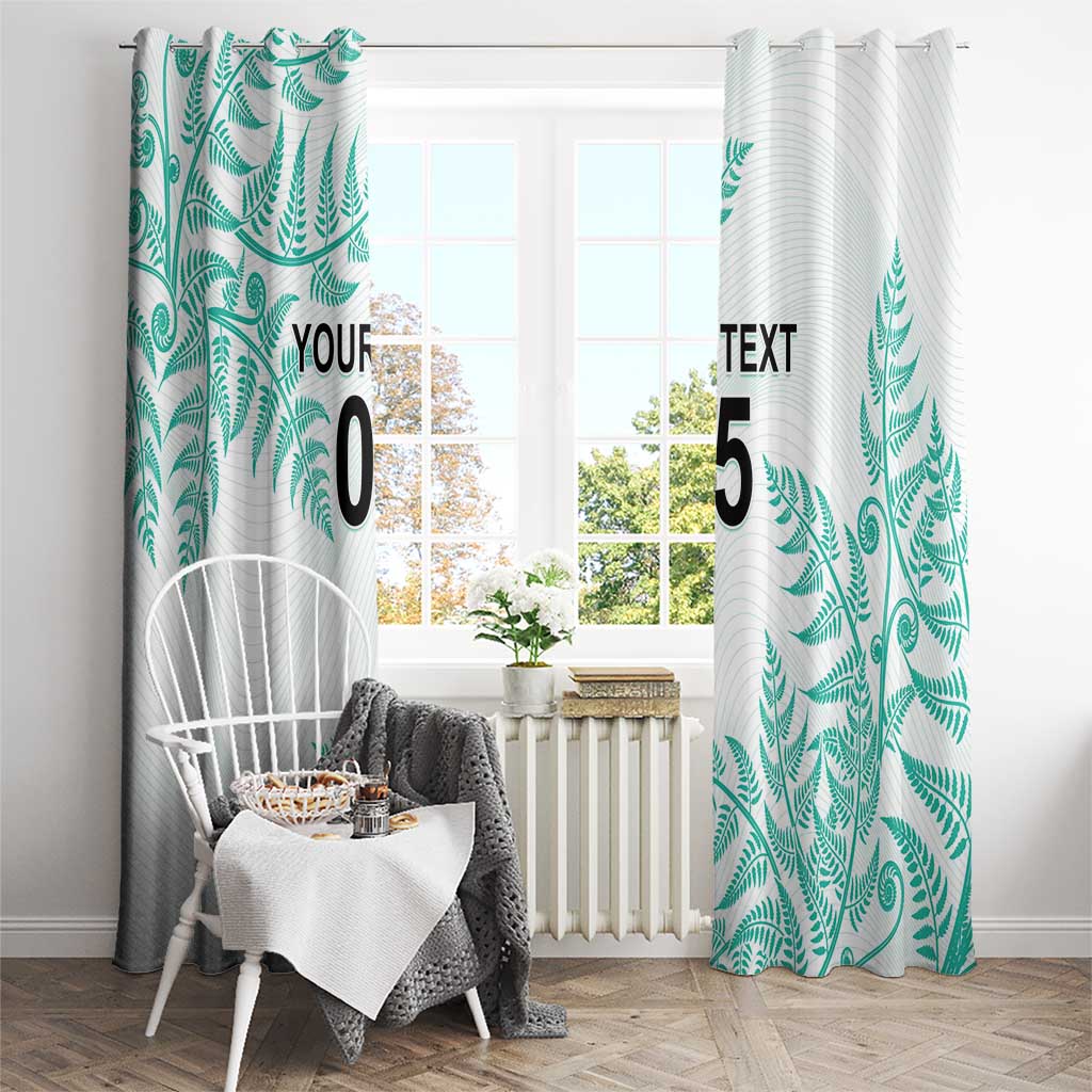 Custom New Zealand Football Window Curtain Aotearoa Pride Aqua Version - Polynesian Pride