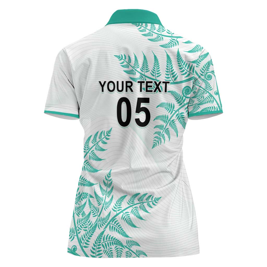 Custom New Zealand Football Women Polo Shirt Aotearoa Pride Aqua Version - Polynesian Pride