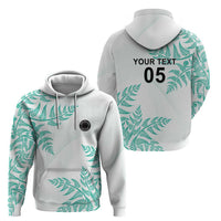 Custom New Zealand Football Zip Hoodie Aotearoa Pride Aqua Version - Polynesian Pride