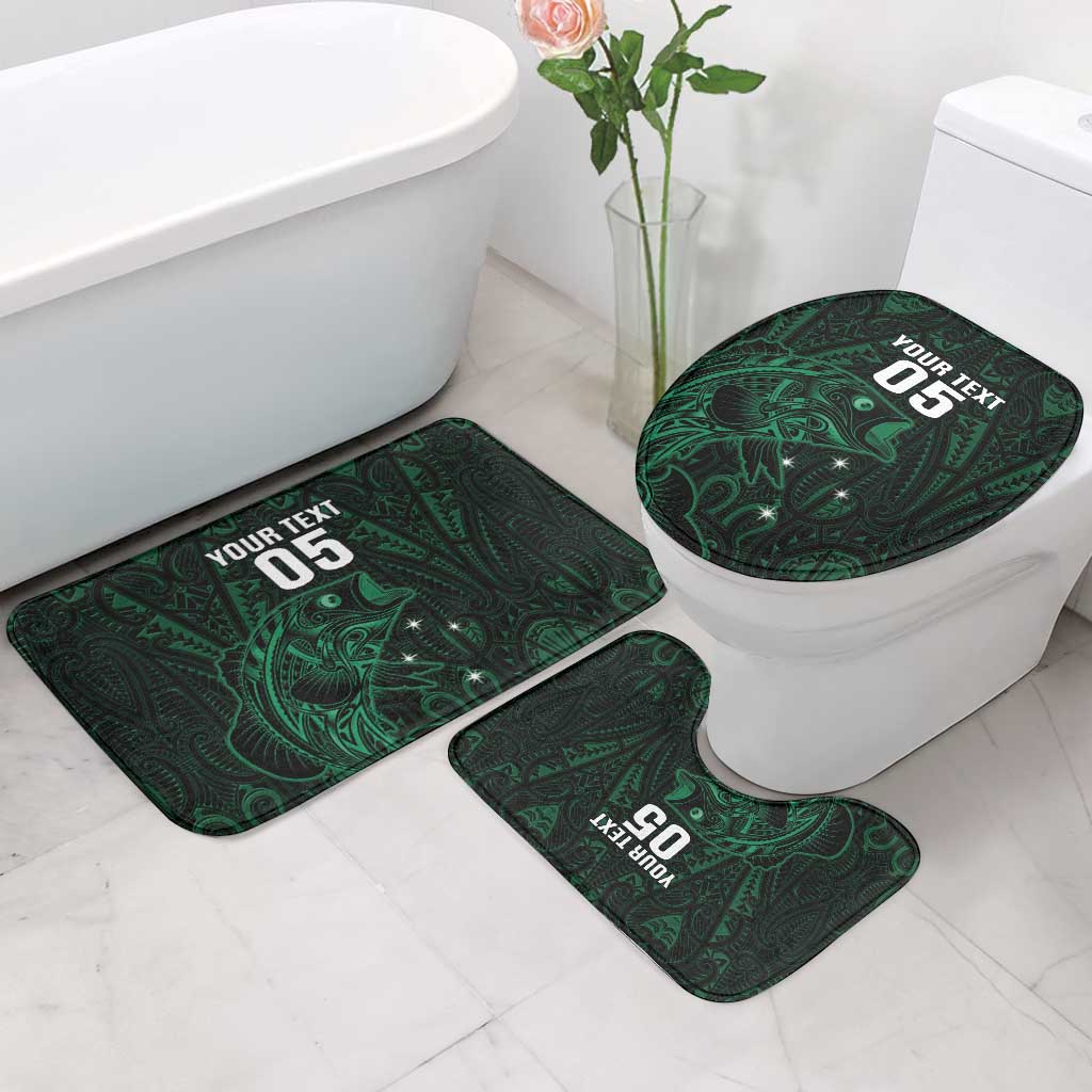 Custom New Zealand Fishing Bathroom Set Maori Tribal Pattern - Polynesian Pride
