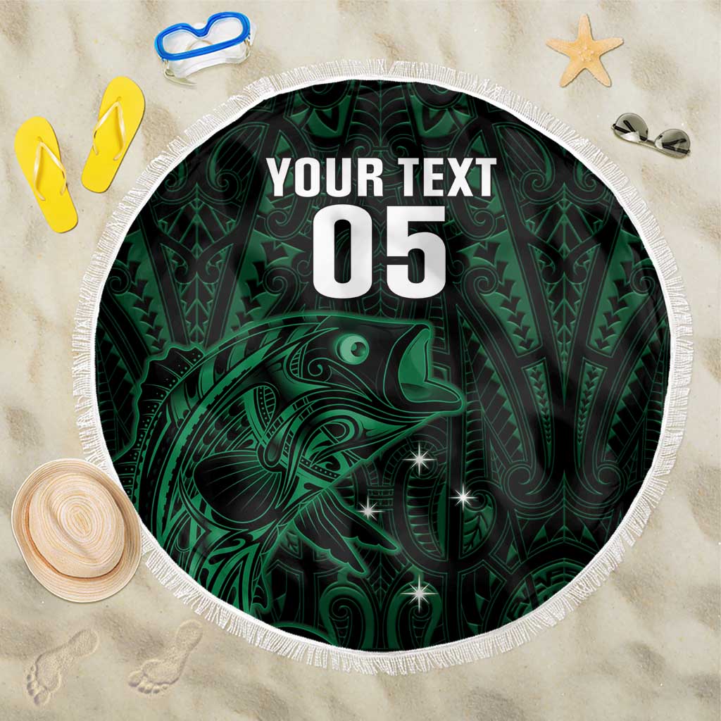 Custom New Zealand Fishing Beach Blanket Maori Tribal Pattern - Polynesian Pride