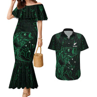 Custom New Zealand Fishing Couples Matching Mermaid Dress and Hawaiian Shirt Maori Tribal Pattern - Polynesian Pride