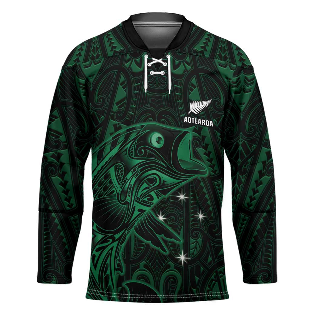 Custom New Zealand Fishing Hockey Jersey Maori Tribal Pattern - Polynesian Pride