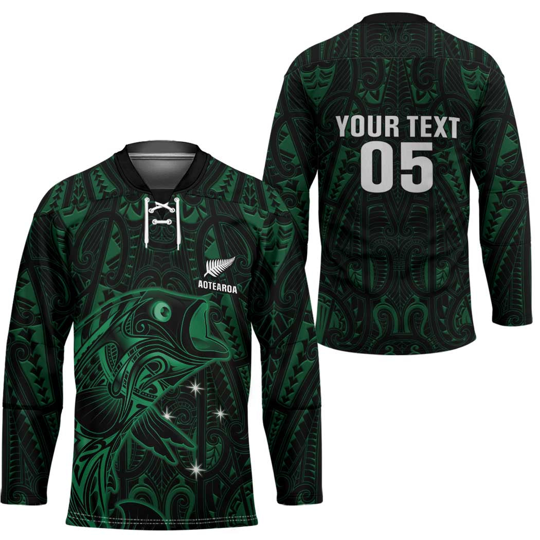 Custom New Zealand Fishing Hockey Jersey Maori Tribal Pattern - Polynesian Pride