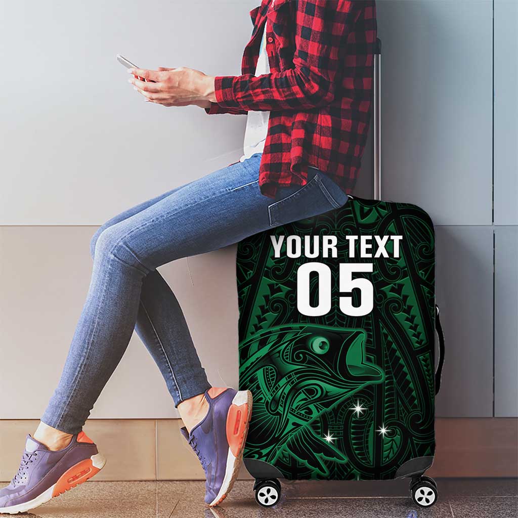 Custom New Zealand Fishing Luggage Cover Maori Tribal Pattern - Polynesian Pride