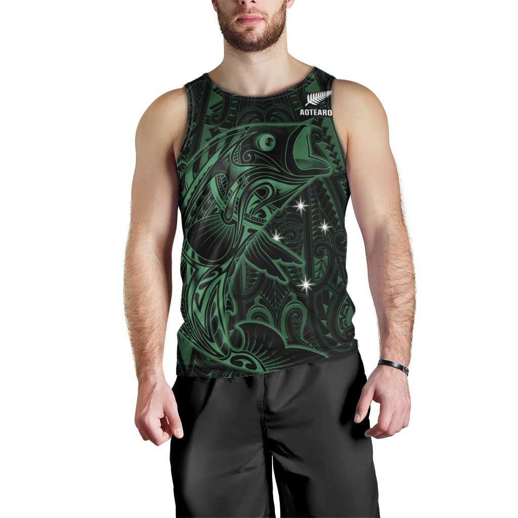 Custom New Zealand Fishing Men Tank Top Maori Tribal Pattern - Polynesian Pride